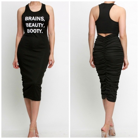 Dresses & Skirts - •Brains Beauty Booty• Black Midi Dress